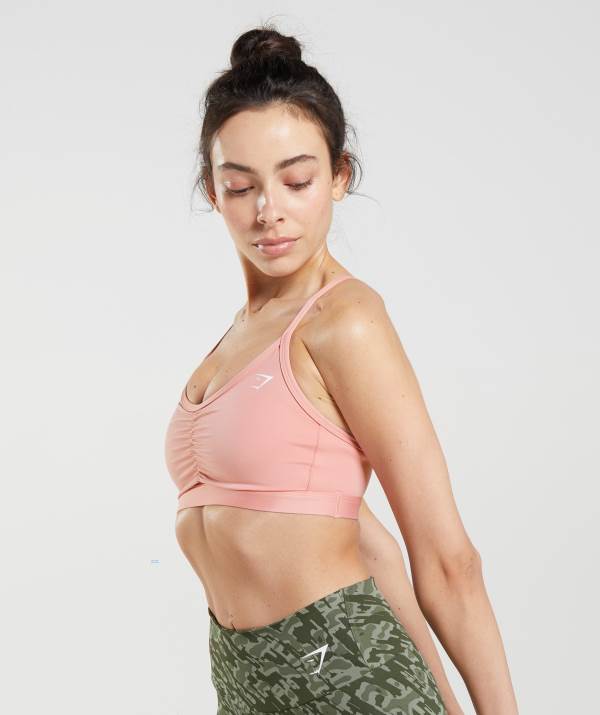 Damske Športové Podprsenky Gymshark Ruched Ruzove | KE8372094